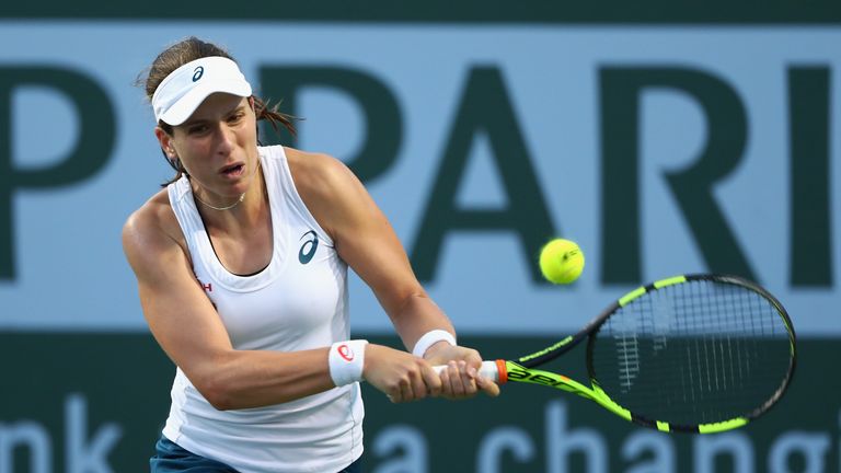 Johanna Konta of Great Britain in action