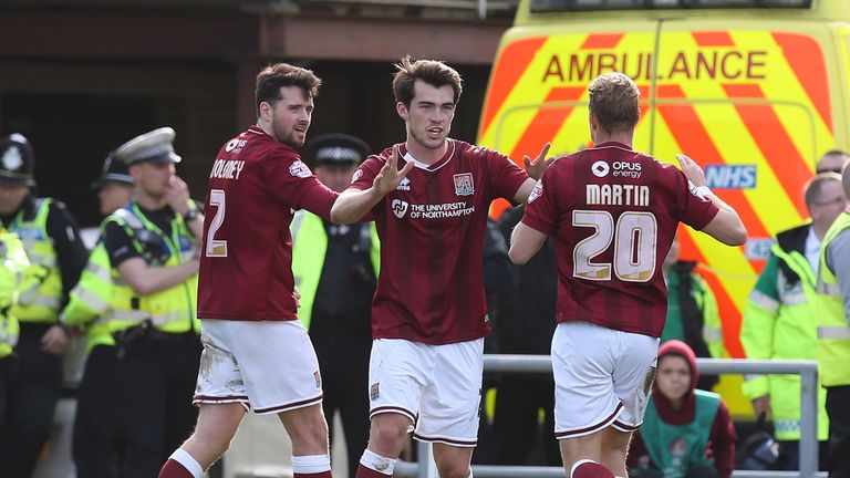 Northampton celebrate John Marquis' winner