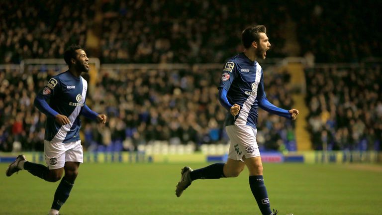 Birmingham City's Jon Toral celebrates scoring his side's winner