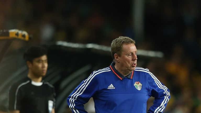 Jordan head coach Harry Redknapp looks on frustrated during his side's defeat by Australia