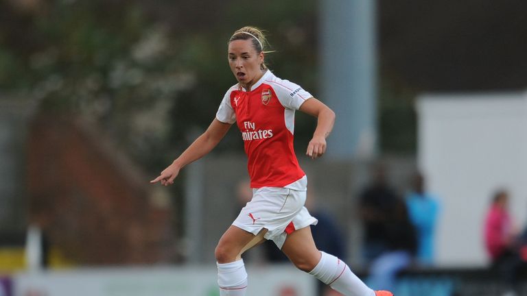 Jordan Nobbs of Arsenal in action at Meadow Park, Borehamwood