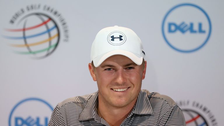 Jordan Spieth speaks to the media ahead of this week's big WGC event