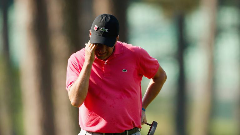 AUGUSTA, GA - APRIL 09:  Jose Maria Olazabal of Spain waits on the first hole during the first round of the 2015 Masters Tournament at Augusta National Gol