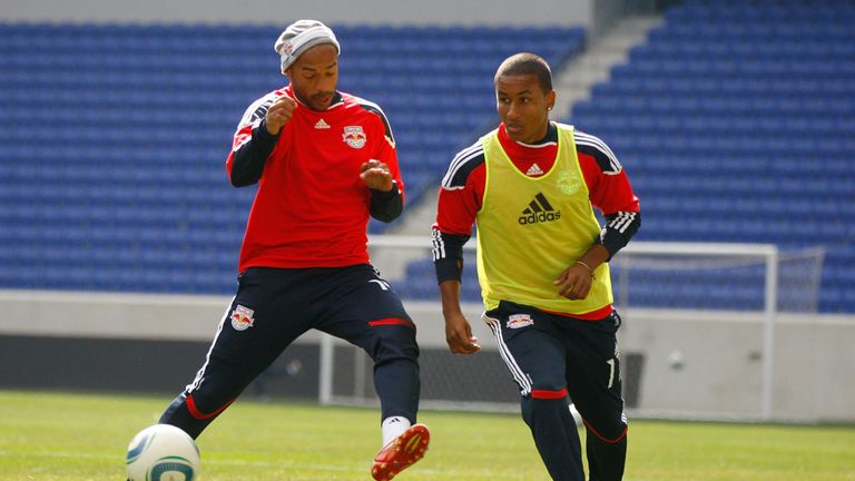 Agudelo (R) played and trained with Thierry Henry (R) at New York Red Bulls at the age of 18