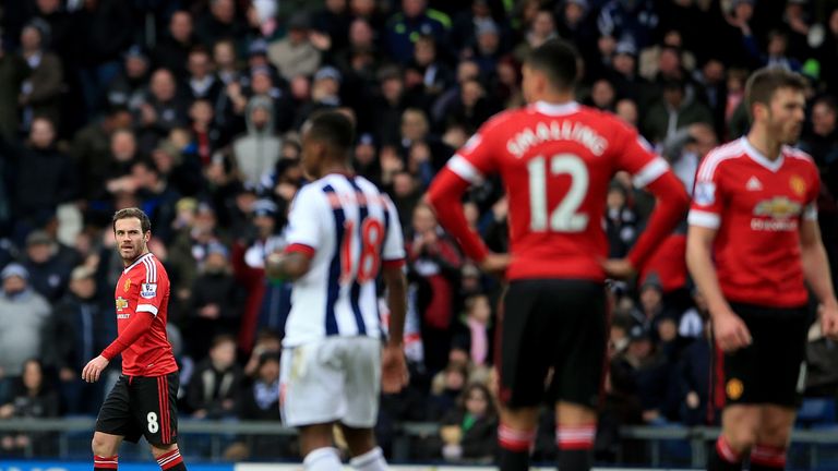 Juan Mata sent off, red card, West Brom v Manchester United