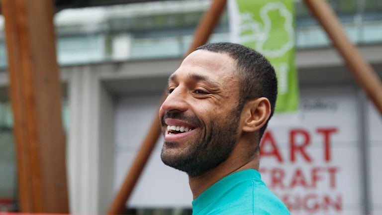 Kell Brook looked relaxed at his public workout