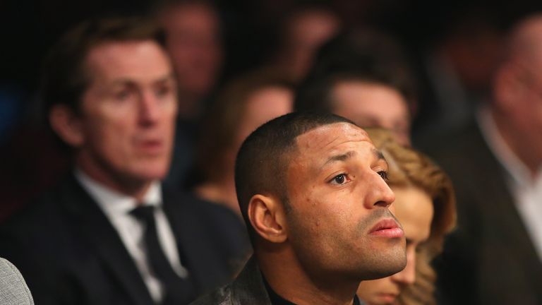 Kell Brook watches on at the Manchester Arena in February