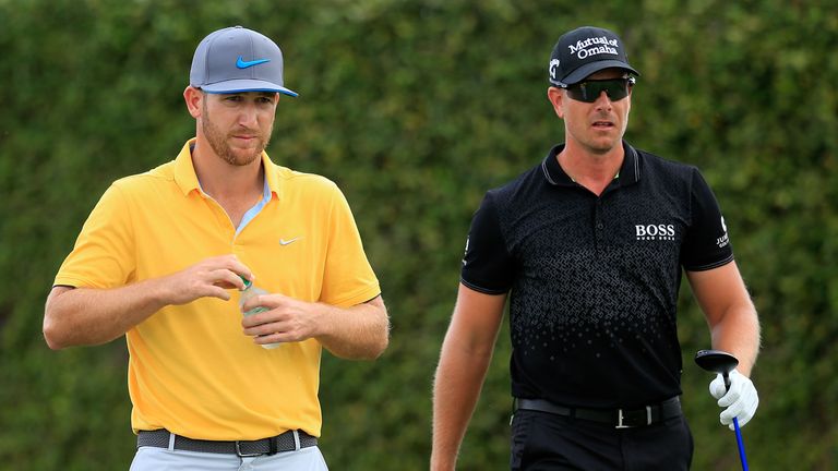 ORLANDO, FL - MARCH 20:  (L) Kevin Chappell of the United States and (R)  Henrik Stenson of Sweden walk down the ninth fairway during the final round of th