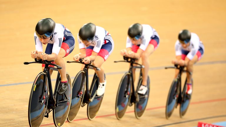 Laura Trott, Elinor Barker, Joanna Rowsell Shand, Ciara Horne, women's team pursuit, World Championships, London