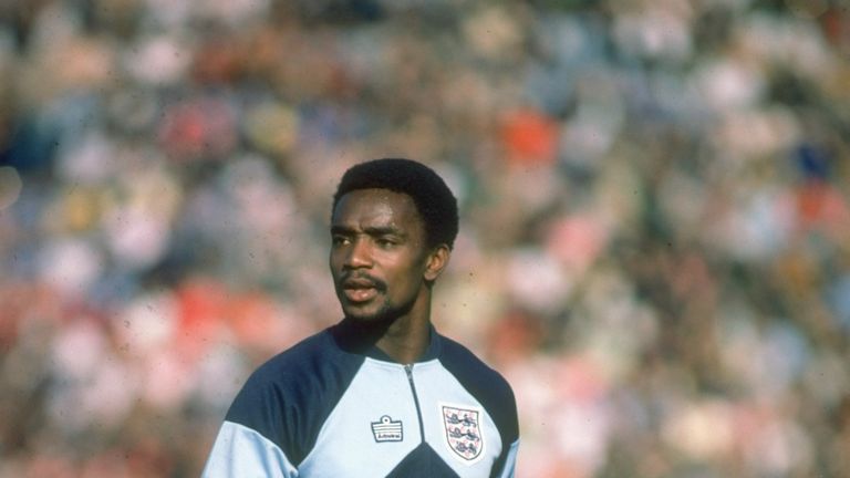 Oct 1980:  Laurie Cunningham of England warms up before a match. Mandatory Credit: Allsport UK /Allsport