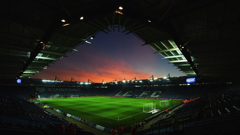 The sun sets over the stadium prior to the Barclays Premier League match between Leicester City and Newcastle United at The King Power Stadium