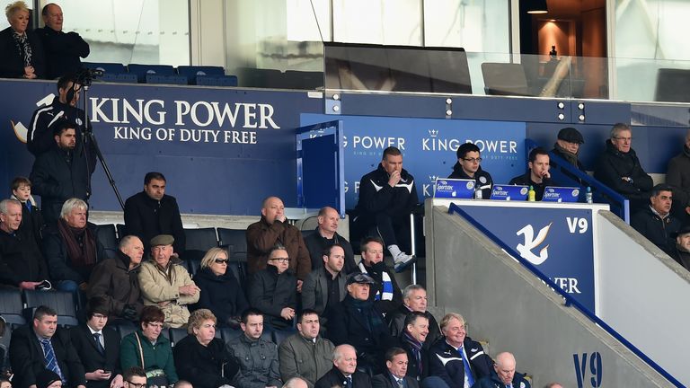 Nigel Pearson, manager of Leicester City looks on from the stands during the Barclays Premier League match between Leicester City and Hull City