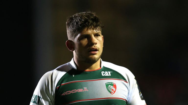 LEICESTER, ENGLAND - NOVEMBER 13:  Mike Williams of Leicester looks on during the Eurpean Rugby Champions Cup match between Leicester Tigers and Stade Fran