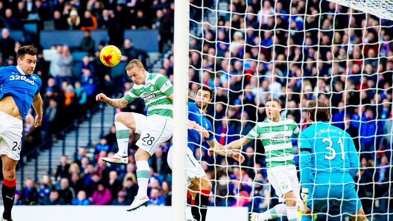 Celtic striker Leigh Griffiths scores in his club's previous meeting with Rangers