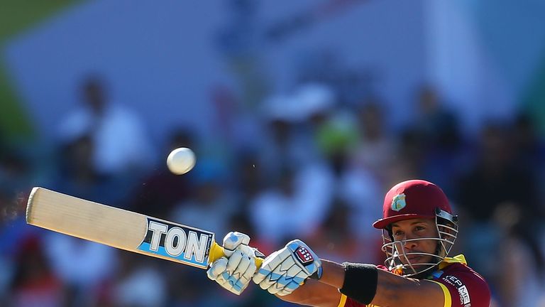 PERTH, AUSTRALIA - MARCH 06:  Lendl Simmons of the West Indies bats during the 2015 ICC Cricket World Cup match between India and West Indies