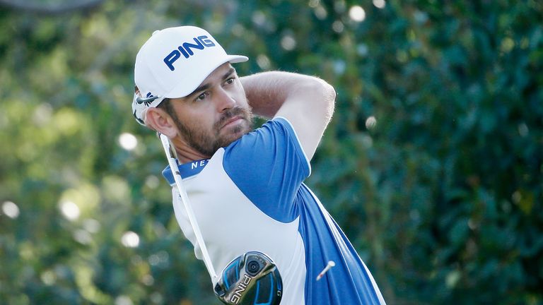 AUSTIN, TX - MARCH 27:  Louis Oosthuizen of South Africa watches his tee shot on the second hole during his semifinal match with Rafa Cabrera-Bello at the 