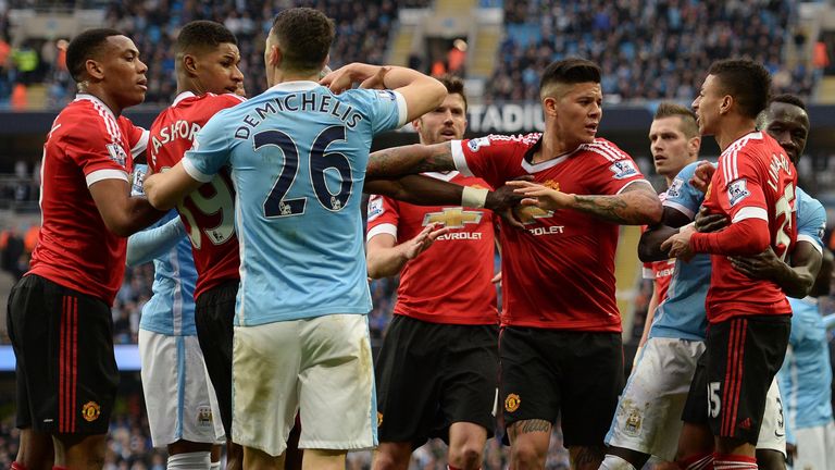 Manchester United and Manchester City clash