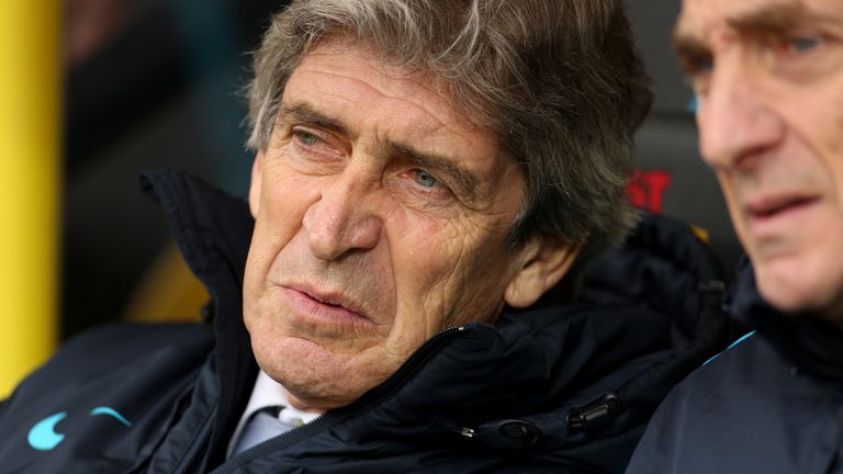 Manchester City manager Manuel Pellegrini during the Barclays Premier League match at Carrow Road, Norwich.