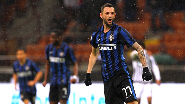 Marcelo Brozovic of FC Internazionale Milano celebrates after scoring the opening goal during the TIM Cup match between FC Intern