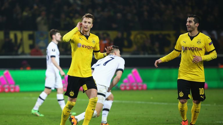 Marco Reus goal celeb, Borussia Dortmund v Tottenham Hotspur, Europa League