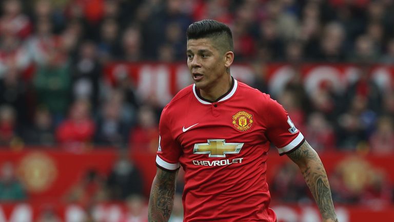 Marcos Rojo of Manchester United in action during the Barclays Premier League match between Manchester United and Arsenal