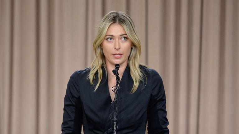 LOS ANGELES, CA - MARCH 07:  Tennis player Maria Sharapova addresses the media regarding a failed drug 