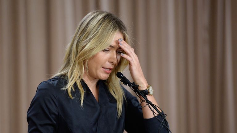 Maria Sharapova addresses the media