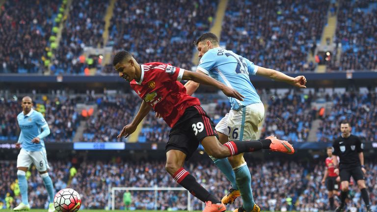 Martin Demichelis appeared to fould Marcus Rashford in the City box