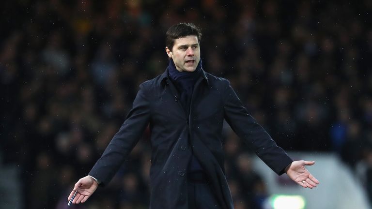 Mauricio Pochettino Manager of Tottenham Hotspur gestures