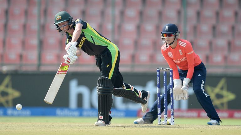 Meg Lanning drives on her way to fifty