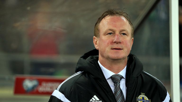 HELSINKI, FINLAND - OCTOBER 11:  Northern Ireland Manager Michael O'Neill during the UEFA EURO 2016 Qualifying match between Finland and Northern Ireland a