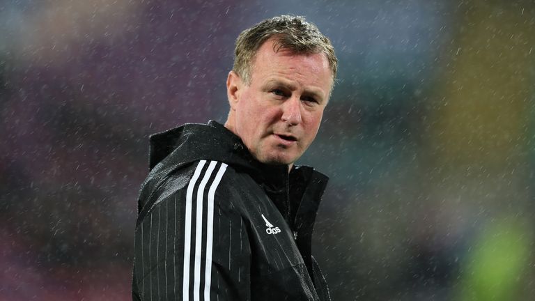 CARDIFF, WALES - MARCH 24:  Michael O'Neill the head coach of Northern Ireland during the International Friendly match between Wales and Northern Ireland a