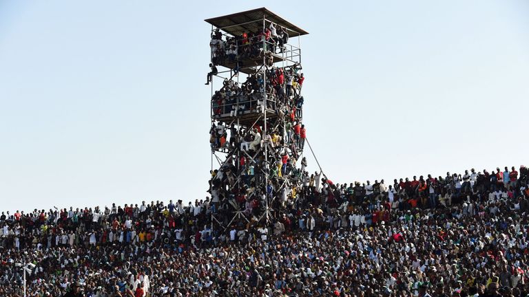 Supporters crammed in to see the African Cup of Nations qualification match between Egypt and Nigeria