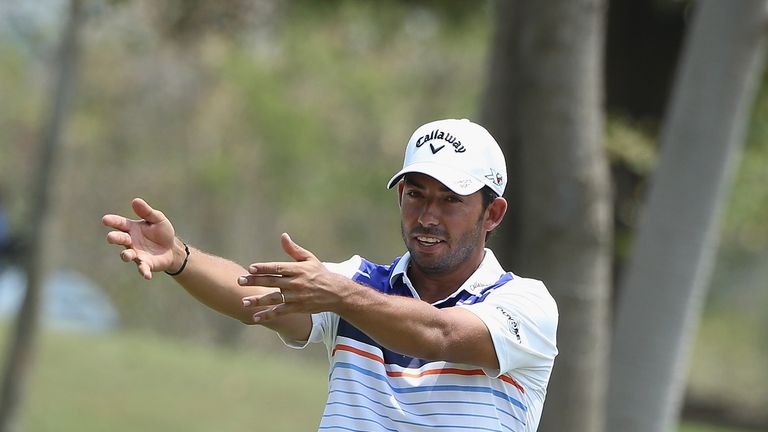 HUA HIN, THAILAND - MARCH 12:  Pablo Larrazabal of Spain reacts to a shot on the 12th green during the third round 