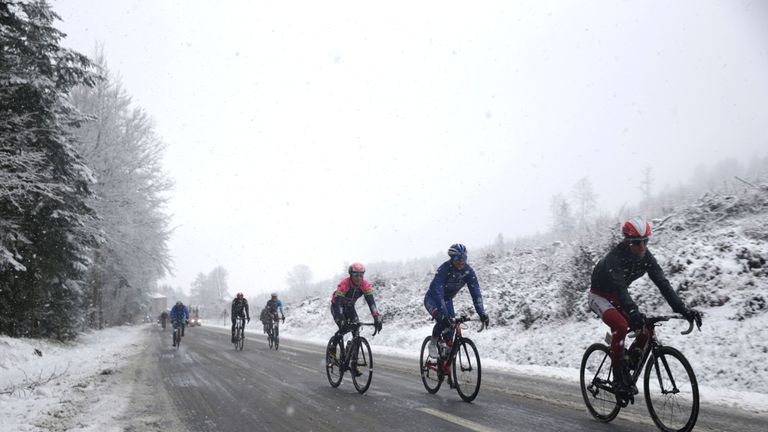 The road surfaces and air temperatures became too dangerous for racing
