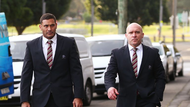 Brisbane Broncos CEO Paul White (right)