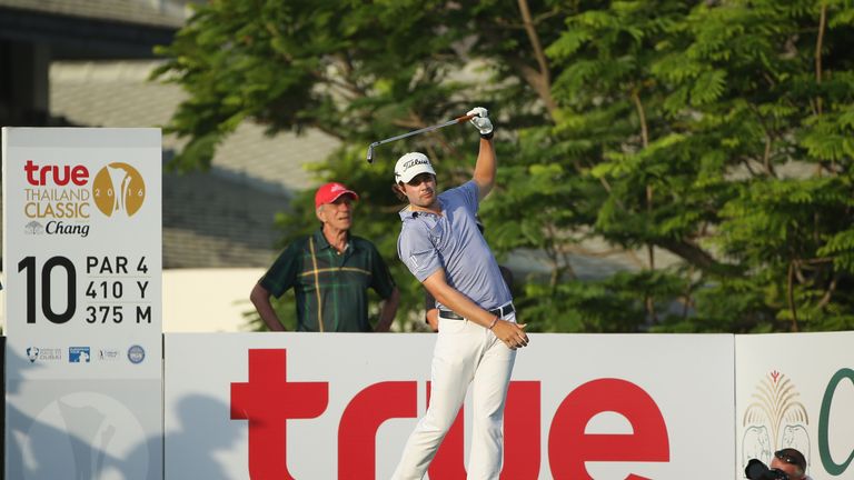 Peter Uihleinin action during the first round of the True Thailand Classic