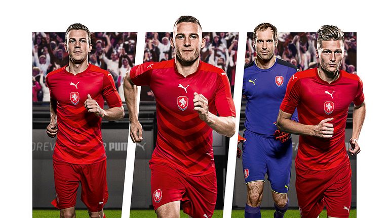 Petr Cech and Co all showing off Czech Republic's home kit