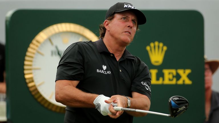 DORAL, FL - MARCH 03:  Phil Mickelson tees off on the 10th hole during the first round of the World Golf Championships-Cadillac Championship at Trump Natio