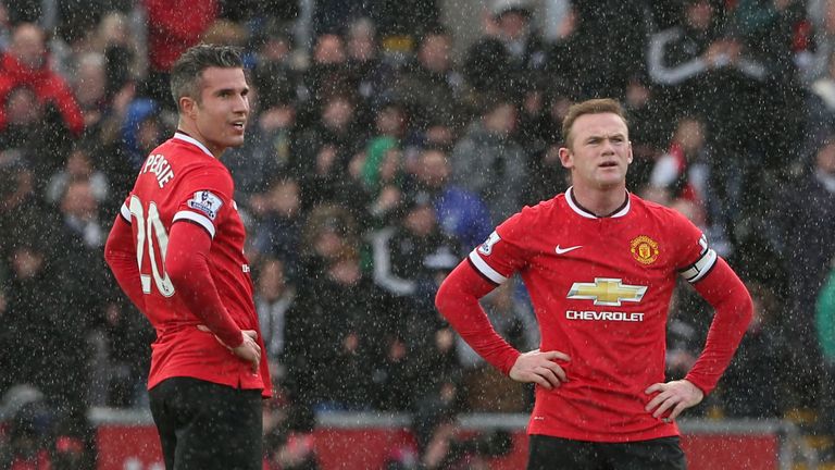 Wayne Rooney and Robin van Persie of Manchester United 