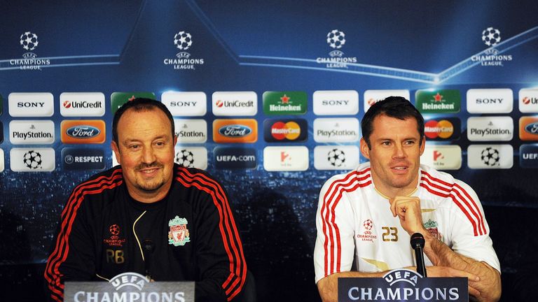 Rafa Benitez and Jamie Carragher won the Champions League together at Liverpool in 2005