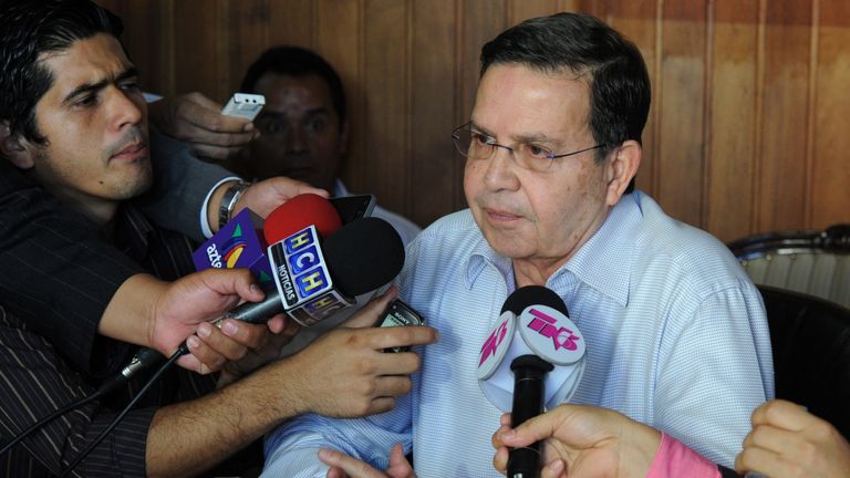 Former Honduran President (1990-1994) and president of Honduras' National Football Federation, Rafael Callejas, 