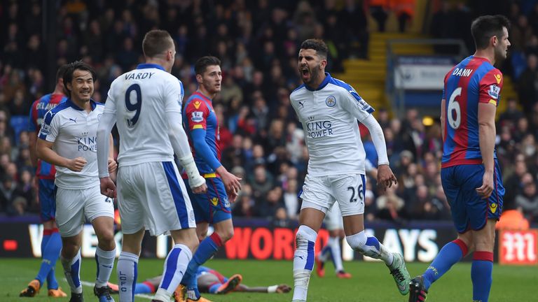 Riyad Mahrez of Leicester City celebrates 