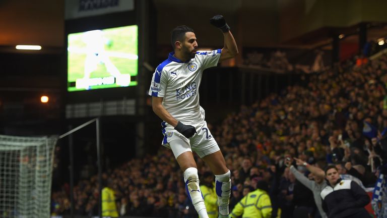 Riyad Mahrez of Leicester City celebrates 