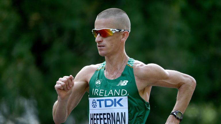 BEIJING, CHINA - AUGUST 29:  Robert Heffernan of Ireland competes in the Men's 50km Race Walk final during day eight of the 15th IAAF World Athletics Champ