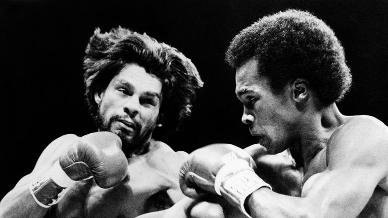 Roberto Duran fighting the great Sugar Ray Leonard