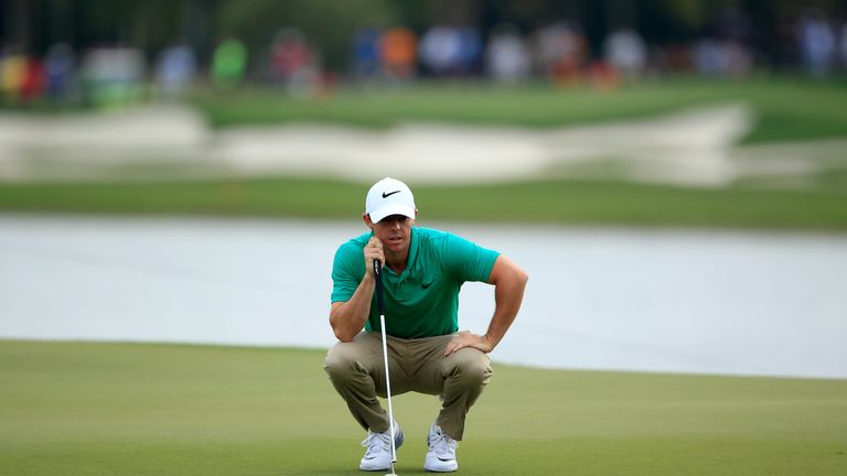 Rory McIlroy holds a three-shot lead at Trump National