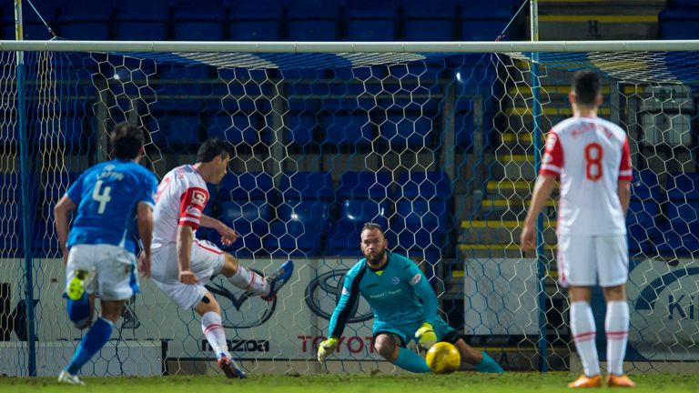 Ross County's Brian Graham scores an equaliser from the penalty spot 