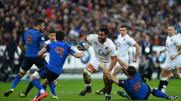 Billy Vunipola charges upfield against France