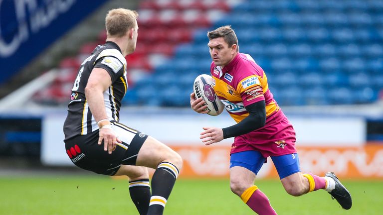 Huddersfield's Danny Brough in action against Salford